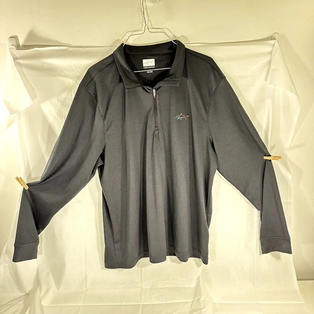 Greg Norman Mens‎ Active Quarter Zip Top Classic Fit Fabric Golf Large